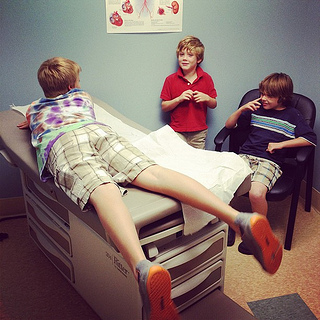 Boys at Pediatrician's Office